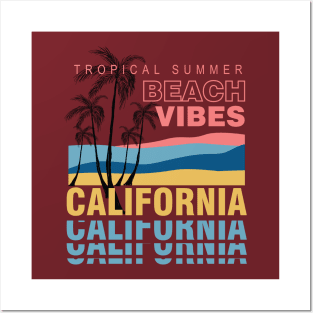 California beach Tropical typography Posters and Art